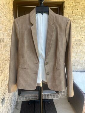 Express Size 6 Brown Pinstripe Blazer